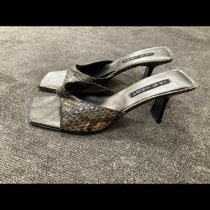 Nine West Leather Faux Snake Skin Heels Sz 7.5M